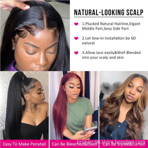 Indian straight hair Swiss Lace Frontal Wig 12-28 Inch Glueless Lace Front Wigs Natural Black Wigs For Black Women
